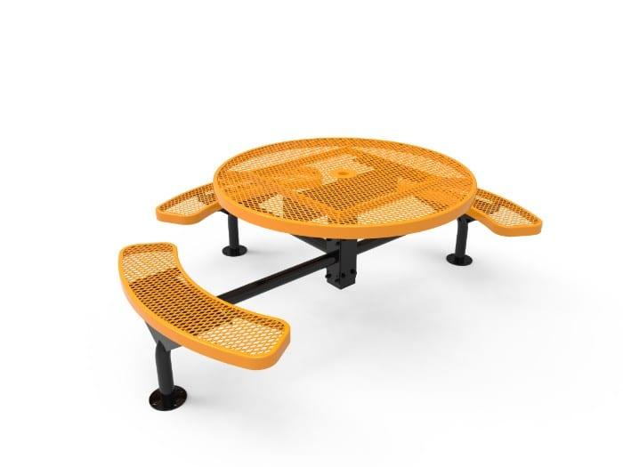 46” Round Nexus Pedestal Table - Expanded Metal