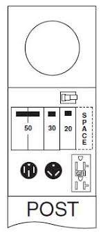 50-30-20 Metered GCFI RV Pedestal With Light- Direct Bury