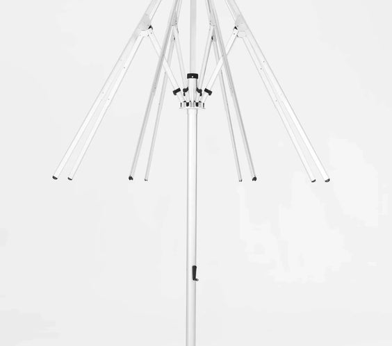 Frankford Nova Giant Center Aluminum Matte Silver 16 Foot Wide Octagon Telescoping Crank Umbrella