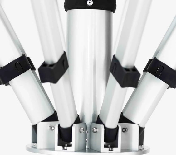 Frankford Nova Giant Center Aluminum Matte Silver 16 Foot Wide Octagon Telescoping Crank Umbrella