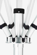 Frankford Nova Giant Center Aluminum Matte Silver 16 Foot Wide Octagon Telescoping Crank Umbrella