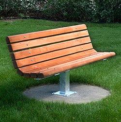 Single Pedestal Wooden Park Bench - Frame Kit 