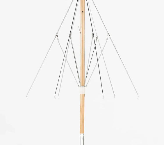 Frankford Emerald Coast, Ash Wood 6.5 Foot Wide, Hexagon Manual Lift Beach Umbrella
