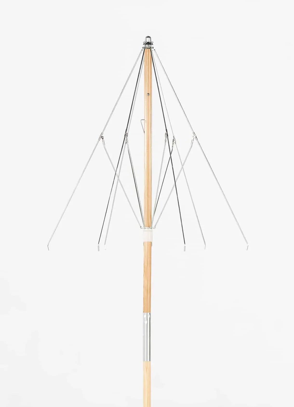 Frankford Emerald Coast, Ash Wood 6.5 Foot Wide, Hexagon Manual Lift Beach Umbrella