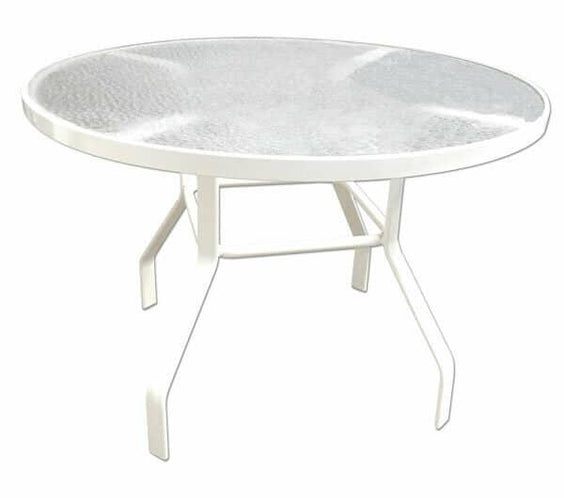 Acrylic 42" Round Outdoor Table - Recantular Tubing