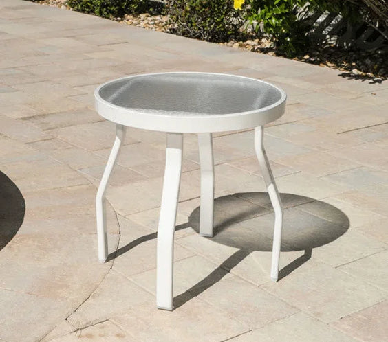 Acrylic Round Side Table - Recantular Tubing
