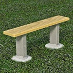 Traditional Bench Without back - Pedestal Mount - Frame Kit 