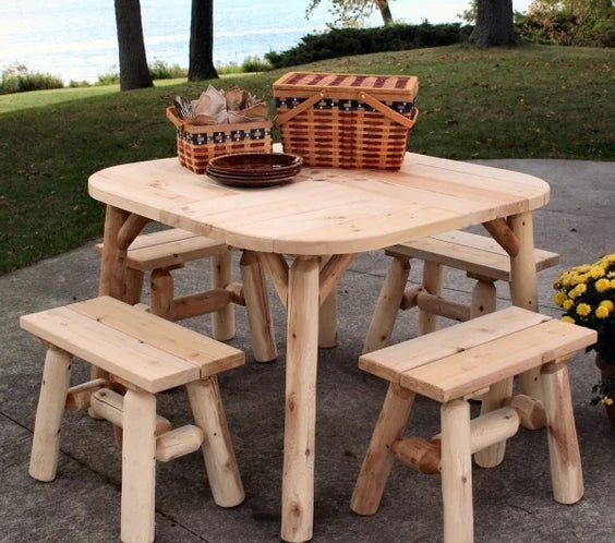 Cedar Log 23″ End Bench (pair)
