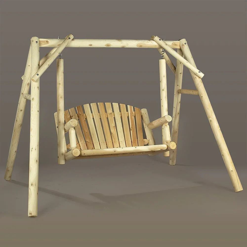 Cedar Log 5ft American Yard Swing & Frame