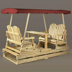 Cedar Log Deluxe Glider with Canopy Top
