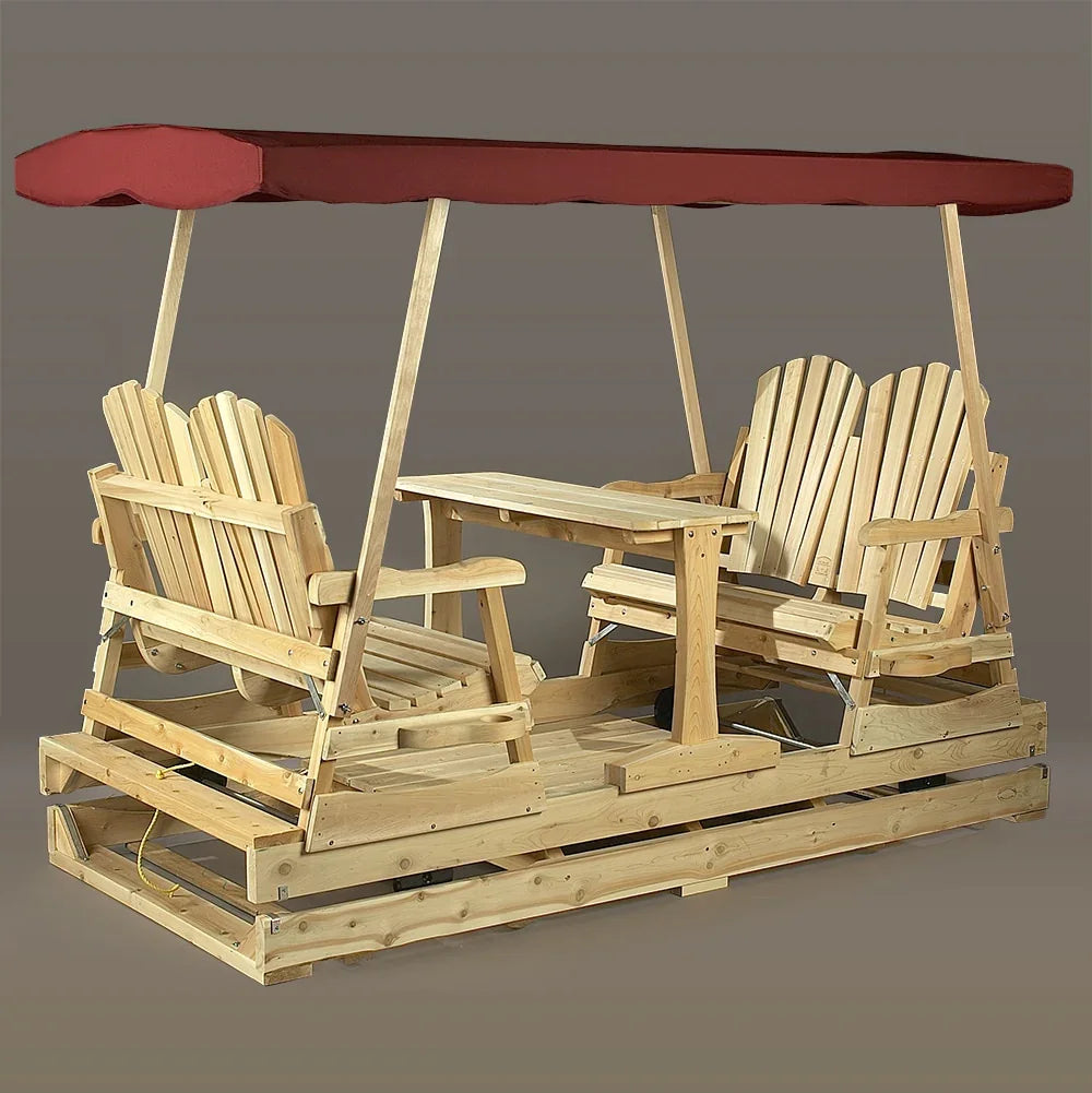 Cedar Log Deluxe Glider with Canopy Top