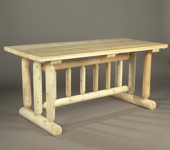 Cedar Log Harvest Farm Table Family Dining Room Table Set