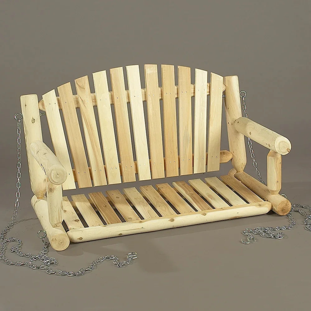 Cedar Log Porch Swing 4ft 