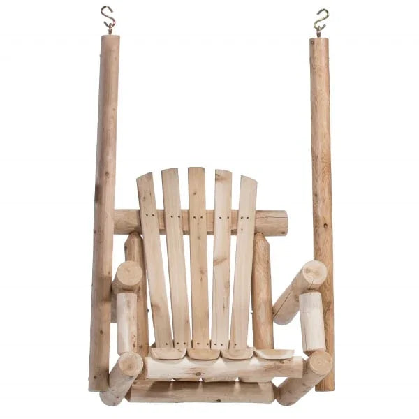 Cedar Log Single Chair Porch Swing