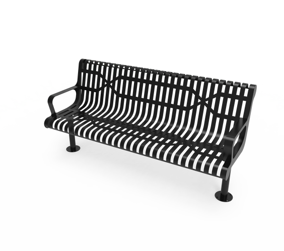 Steel Ribbed Classic Park Bench