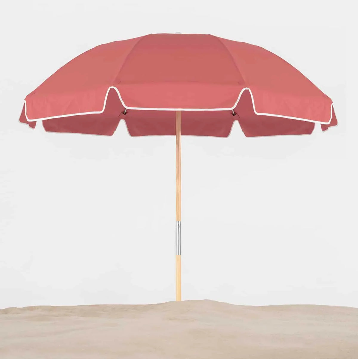 Frankford Avalon Fiberglass Beach 7.5 Foot Wide Octagon Manual Lift Umbrella