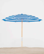 Frankford Avalon Fiberglass Beach 7.5 Foot Wide Octagon Manual Lift Umbrella
