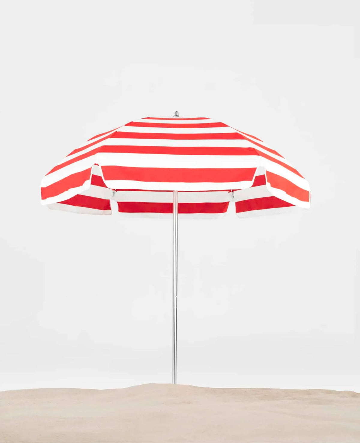 Frankford Emerald Coast, Aluminum Silver Anodized 6.5 Foot Wide, Hexagon Manual Lift Beach Umbrella