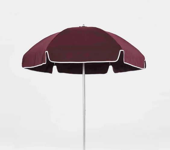 Frankford Emerald Coast, Aluminum Silver Anodized 6.5 Foot Wide, Hexagon Manual Lift Beach Umbrella