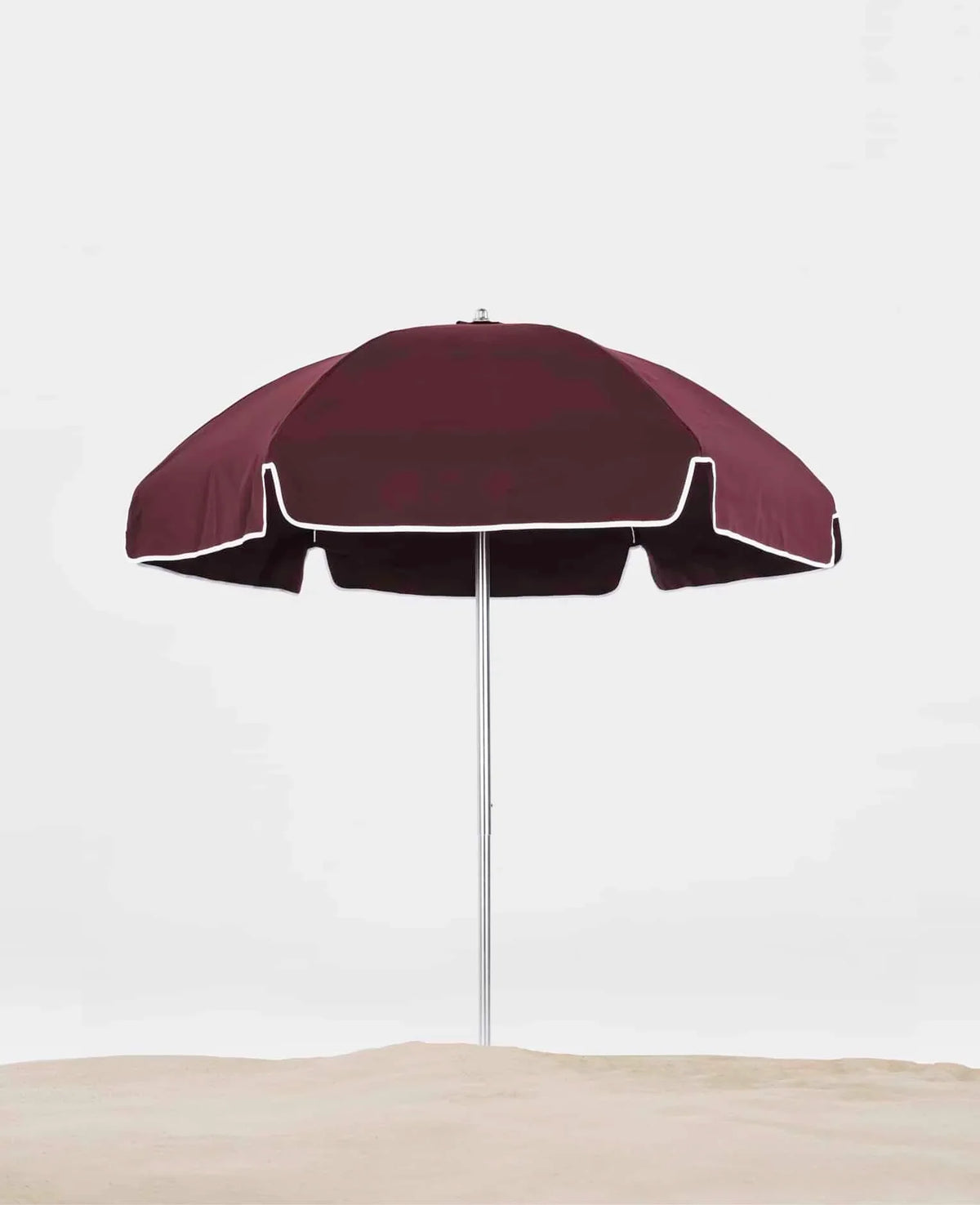 Frankford Emerald Coast, Aluminum Silver Anodized 6.5 Foot Wide, Hexagon Manual Lift Beach Umbrella