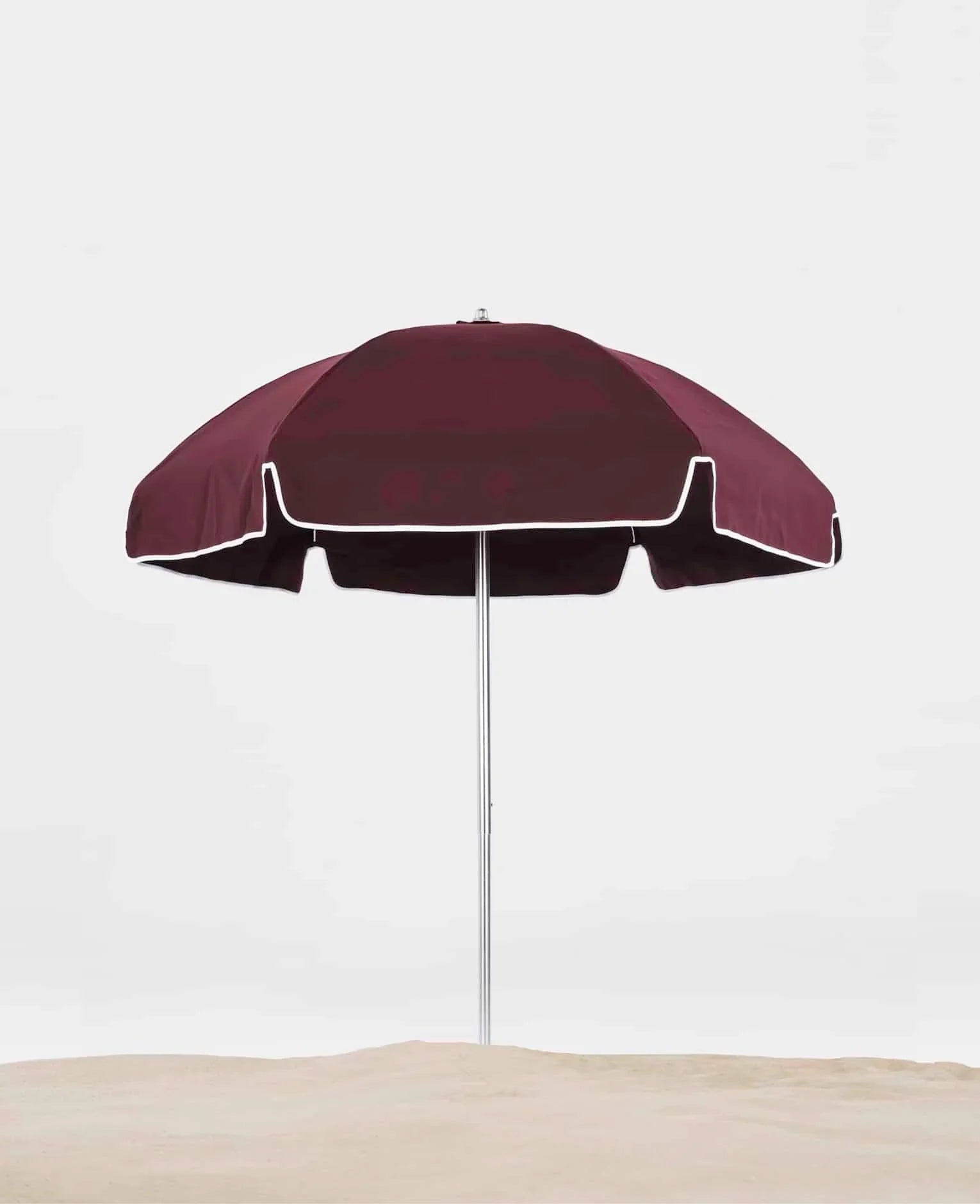 Frankford Emerald Coast, Aluminum Silver Anodized 6.5 Foot Wide, Hexagon Manual Lift Beach Umbrella
