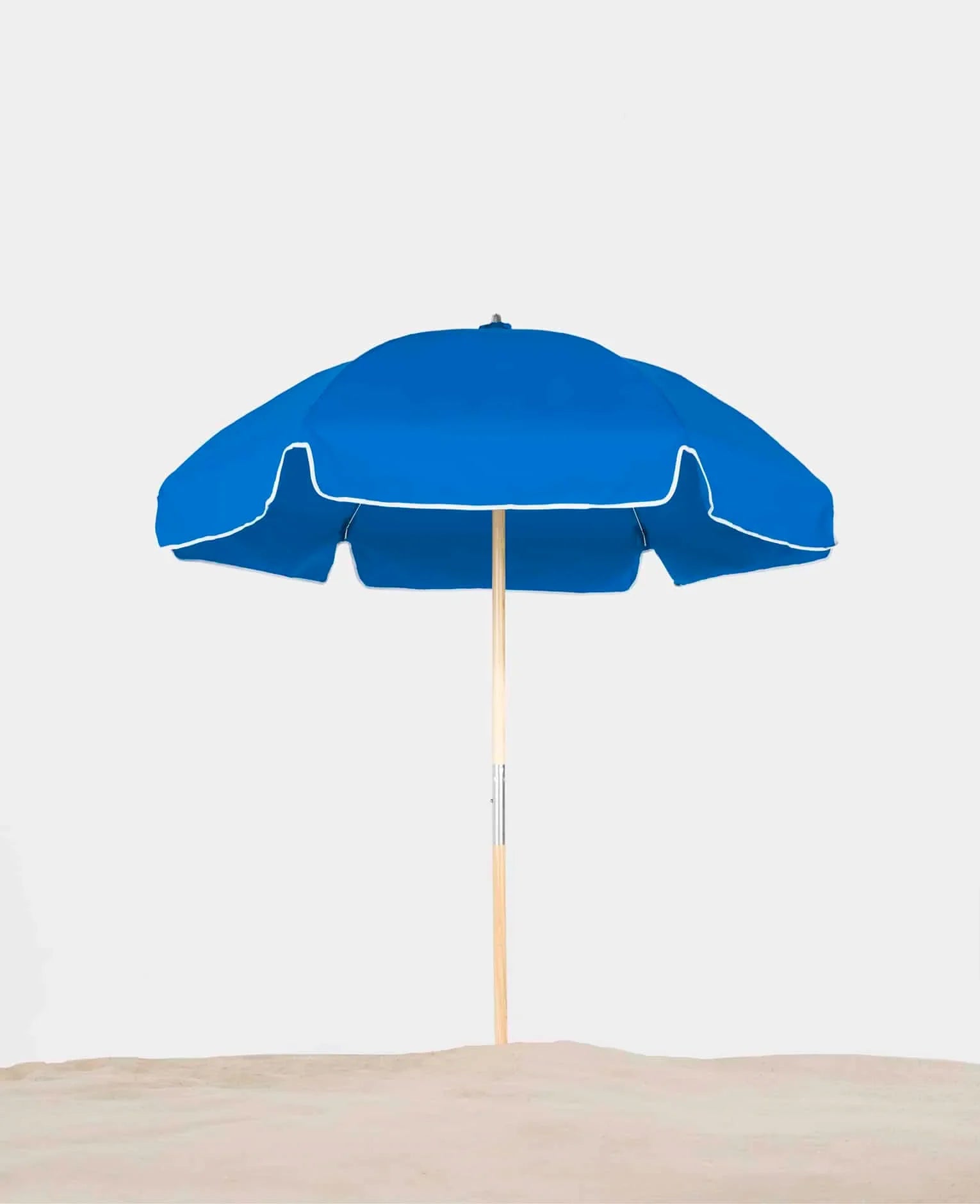 Frankford Emerald Coast, Ash Wood 6.5 Foot Wide, Hexagon Manual Lift Beach Umbrella