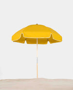 Frankford Emerald Coast, Ash Wood 6.5 Foot Wide, Hexagon Manual Lift Beach Umbrella