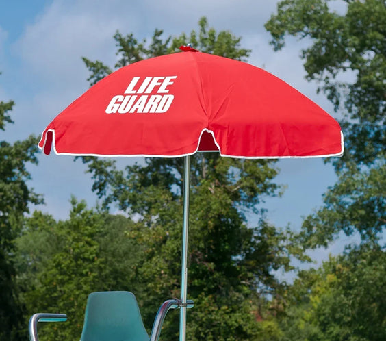 Frankford Lifeguard Steel 6.5 Foot Wide Hexagon Manual Umbrella- No Tilt