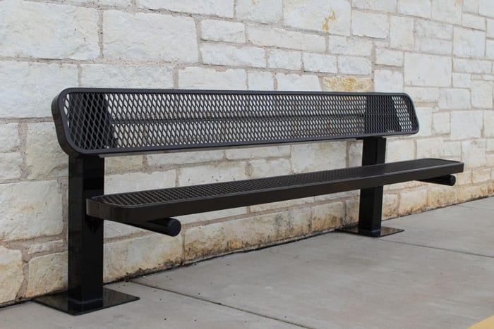 Single Pedestal Park Bench - Expanded Steel