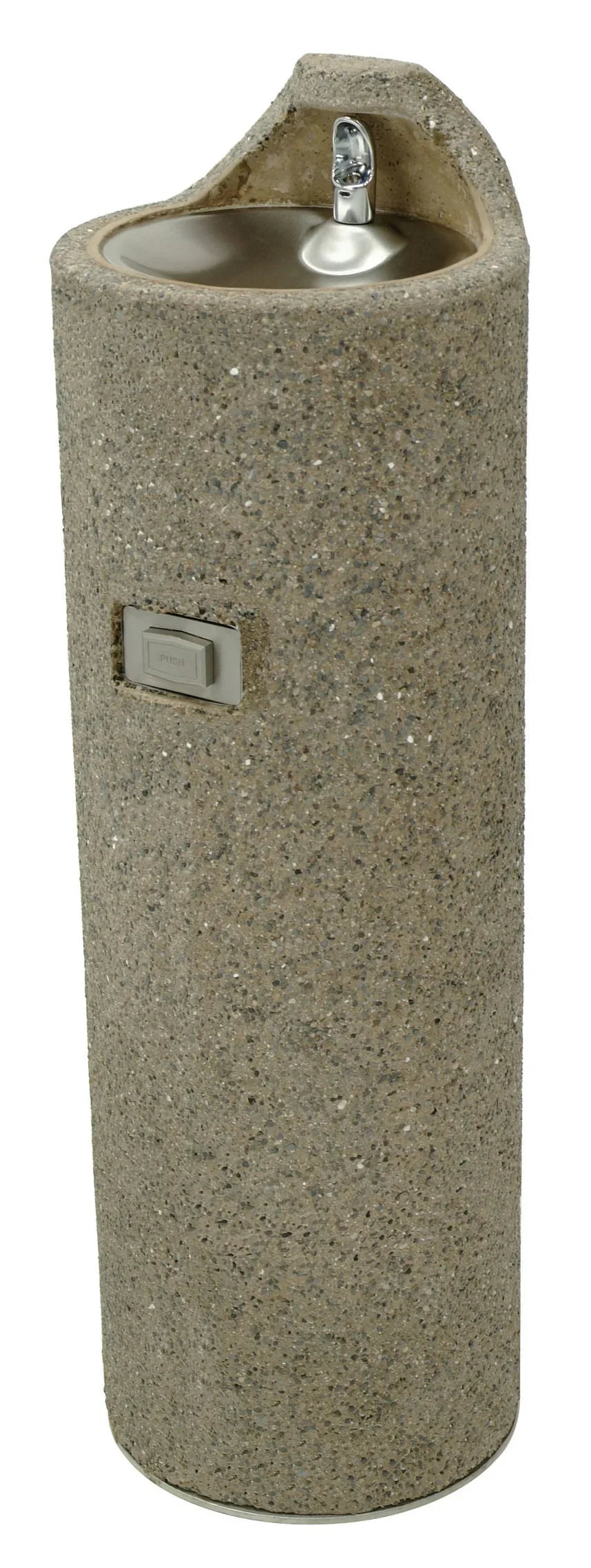 Round Concrete Pedestal Drinking Fountain
