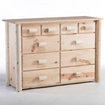 Rustic Log 10 Drawer Dresser