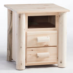 Rustic Log 2 Drawer Night Stand