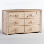 Rustic Log 6 Drawer Dresser