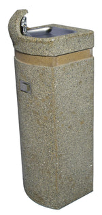Square Concrete Pedestal Drinking Fountain