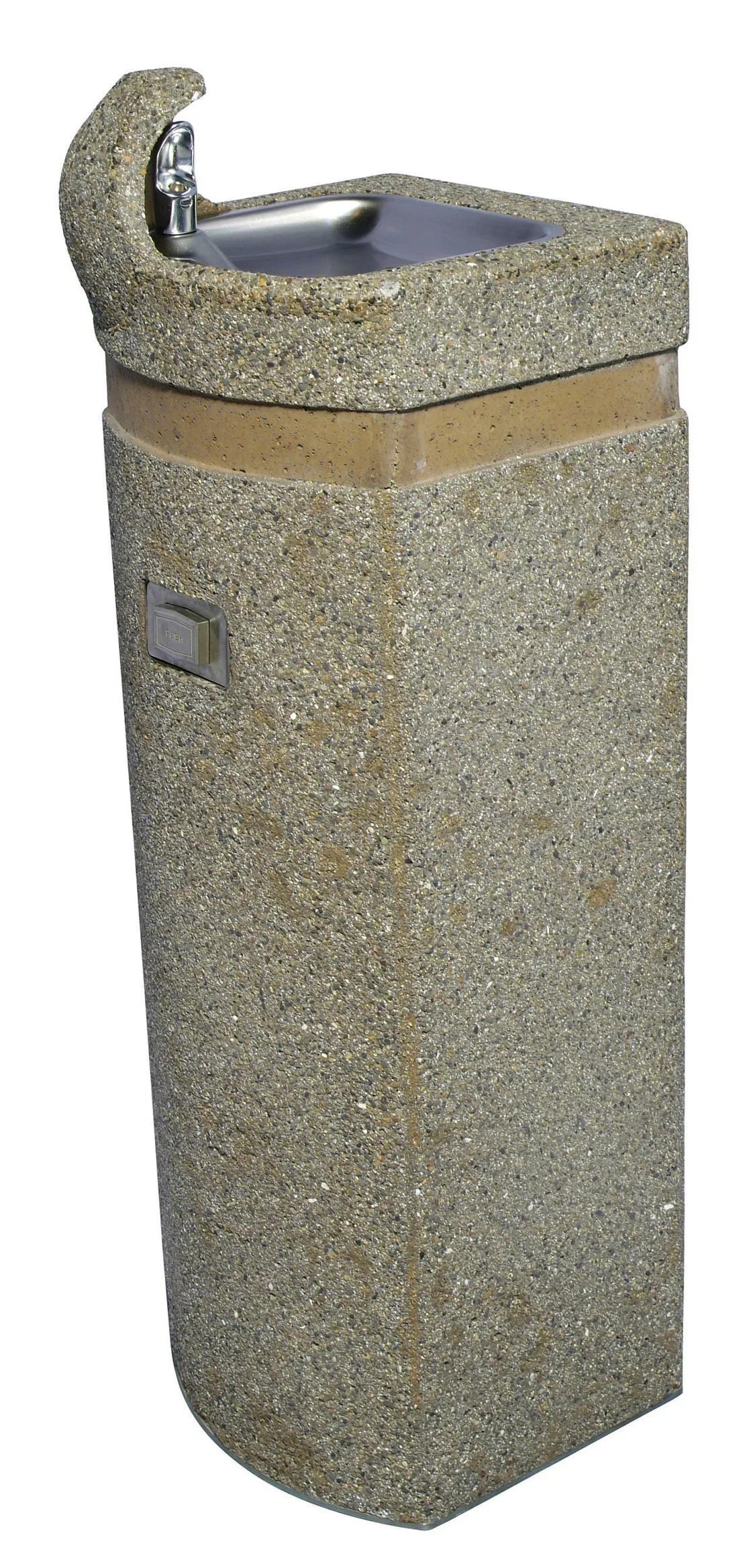 Square Concrete Pedestal Drinking Fountain