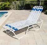 Vinyl Basket Weave Chaise Lounge - 14 in Height