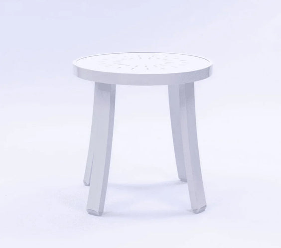 Skyline 18in Round Heavy Duty Aluminum Pool Side Table – Punched Top