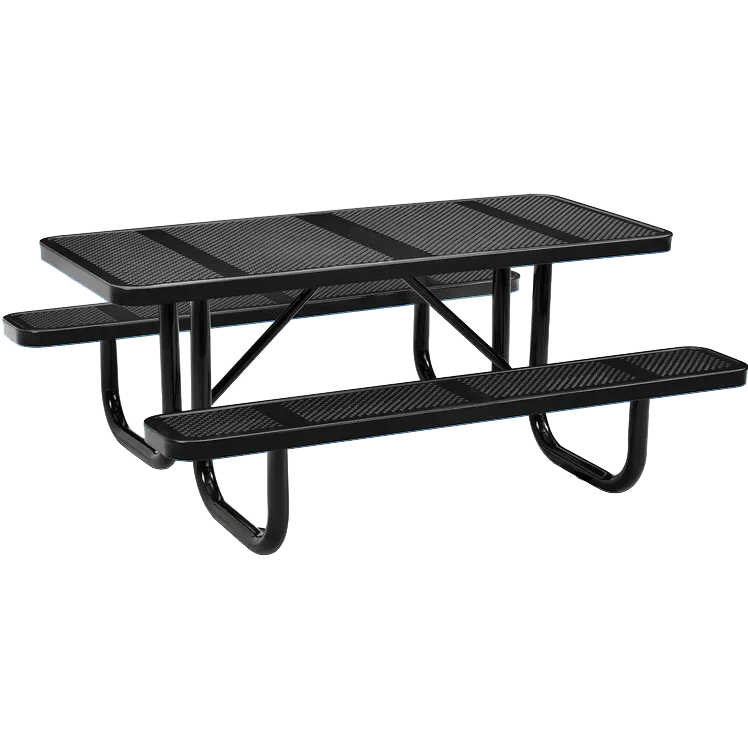 Commercial 6ft Rectangular Portable Picnic Table – Thermoplastic Punched Steel, Quick Ship