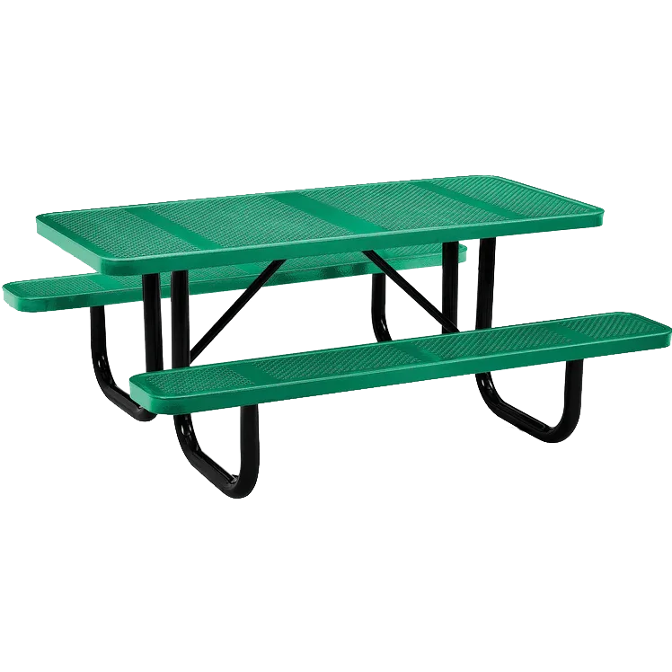 Commercial 6ft Rectangular Portable Picnic Table – Thermoplastic Punched Steel, Quick Ship