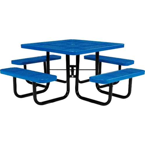Commercial 46in Square Portable Picnic Table – Thermoplastic Punched Steel, UL Certified