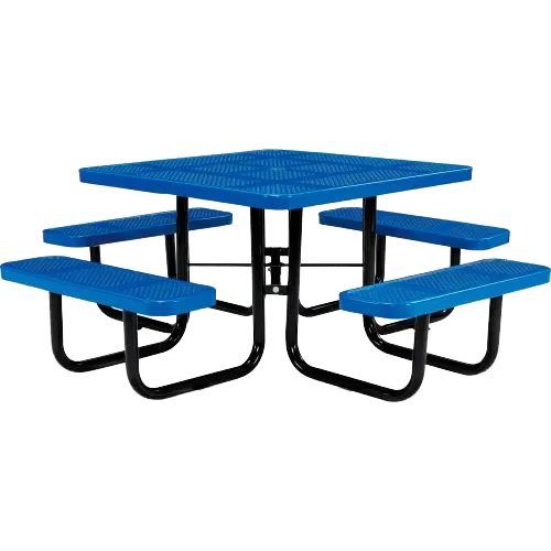 Commercial 46in Square Portable Picnic Table – Thermoplastic Punched Steel, UL Certified