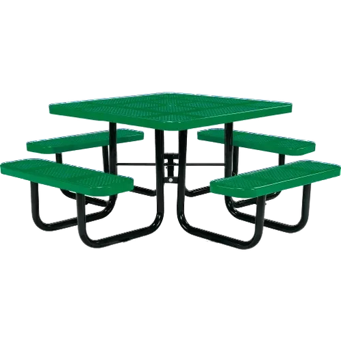 Commercial 46in Square Portable Picnic Table – Thermoplastic Punched Steel, UL Certified