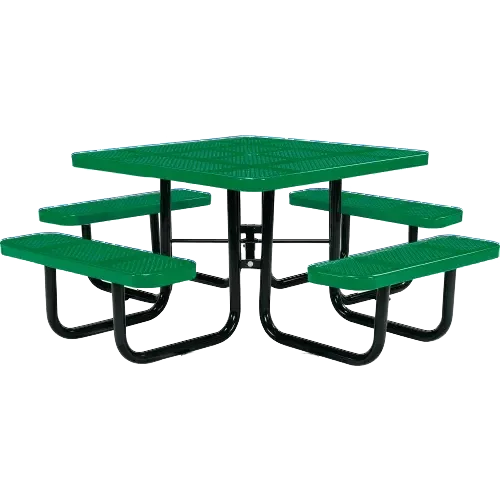 Commercial 46in Square Portable Picnic Table – Thermoplastic Punched Steel, UL Certified