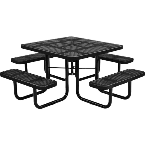 Commercial 46in Square Portable Picnic Table – Thermoplastic Punched Steel, UL Certified