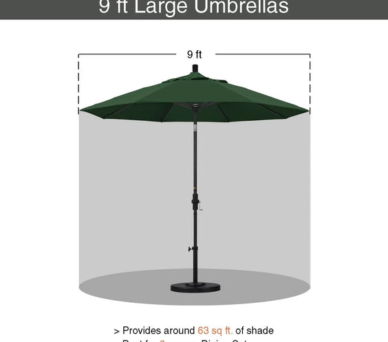 Quick Ship 94in - 7.8 Foot Commercial Outdoor Market Umbrella – Hardwood Pole - Outdoorsiness