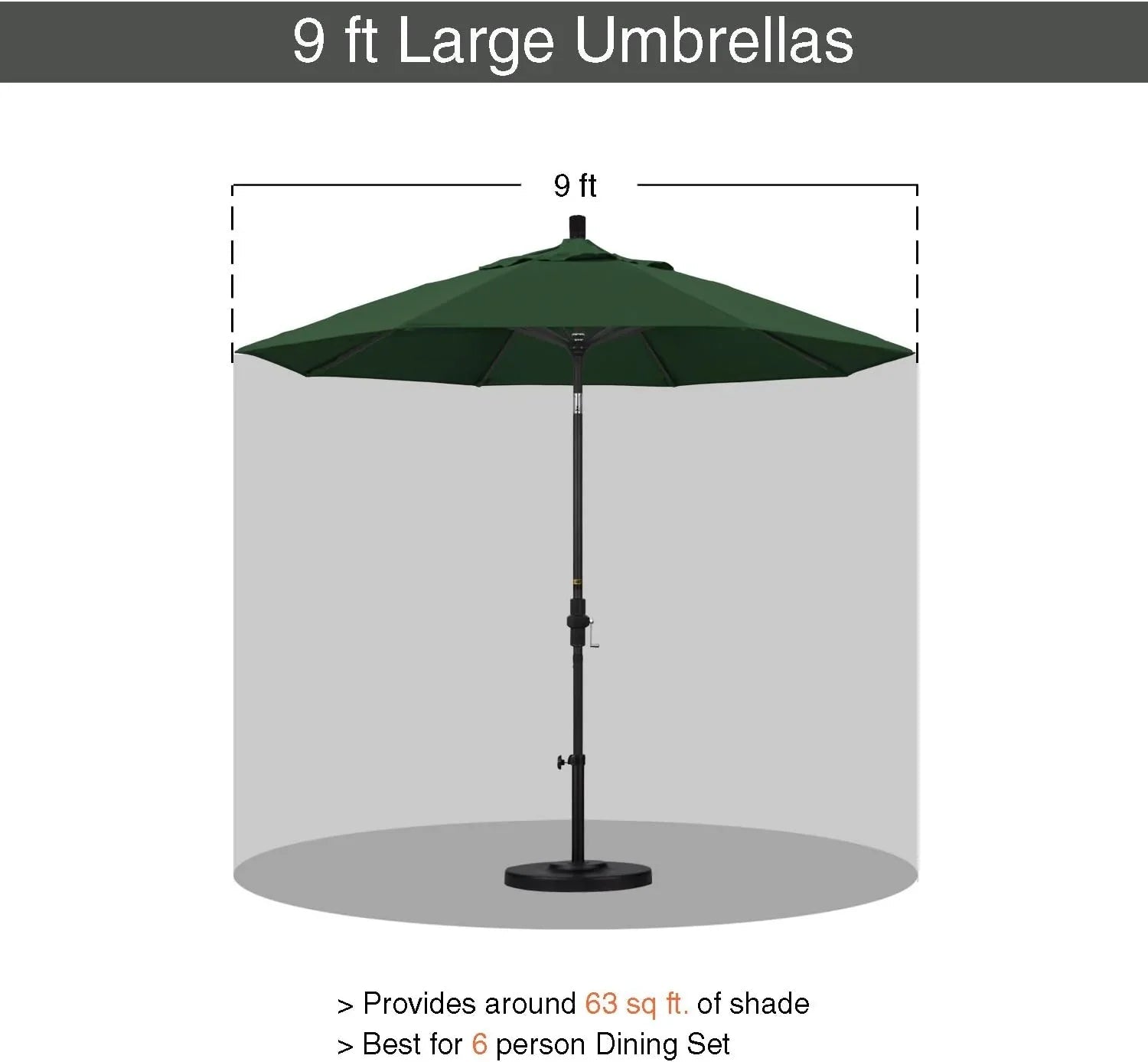 Quick Ship 94in - 7.8 Foot Commercial Outdoor Market Umbrella – Hardwood Pole - Outdoorsiness