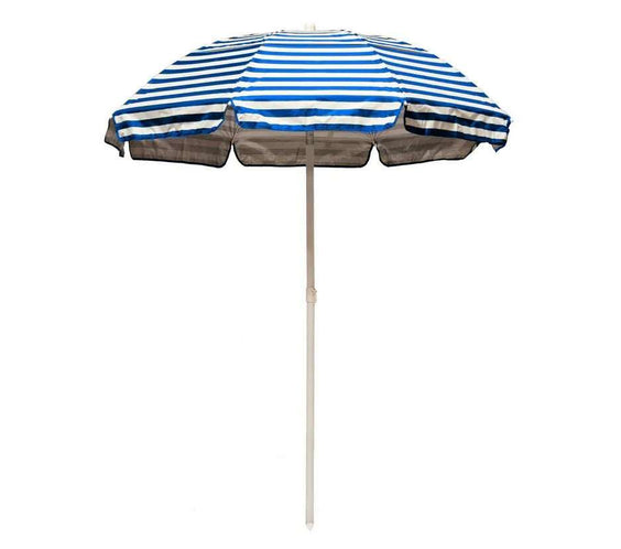 Quick Ship Solar Reflective 6 Foot Hexagon Fiberglass Beach Umbrella – UV Coated Silver Canopy - Outdoorsiness