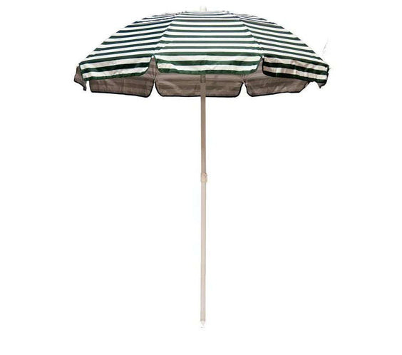 Quick Ship Solar Reflective 6 Foot Hexagon Fiberglass Beach Umbrella – UV Coated Silver Canopy - Outdoorsiness