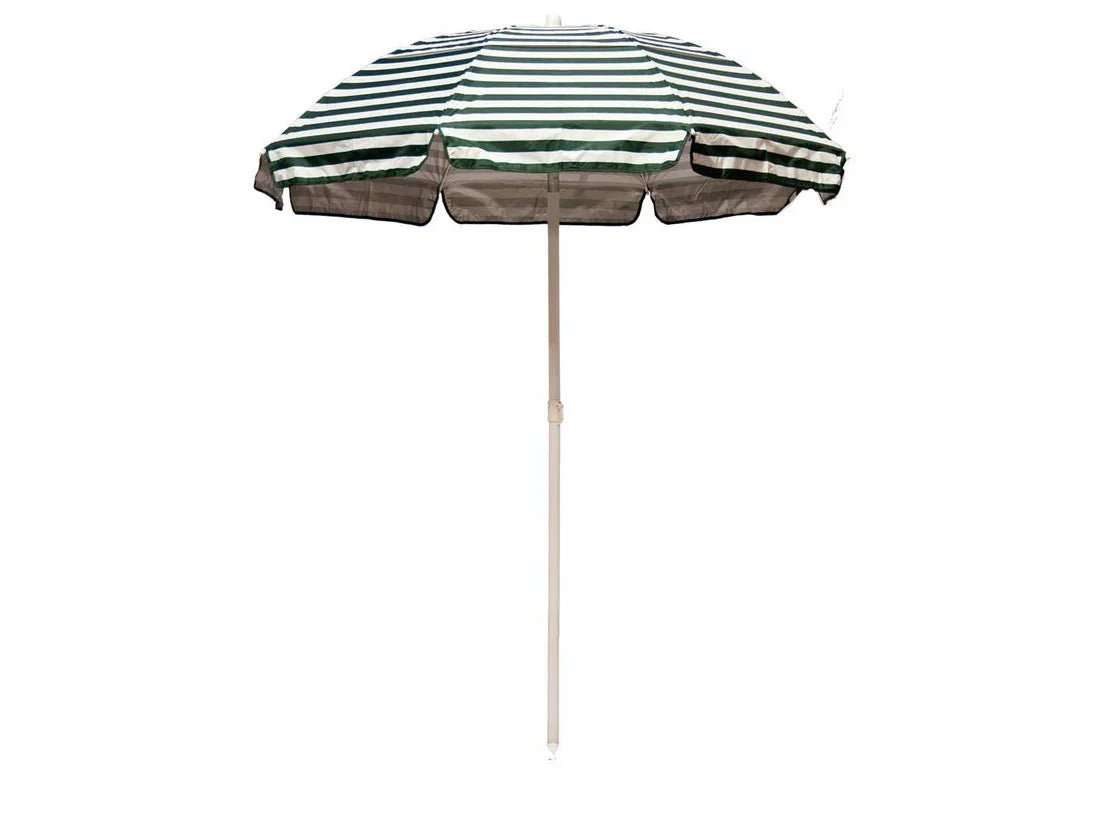 Quick Ship Solar Reflective 6 Foot Hexagon Fiberglass Beach Umbrella – UV Coated Silver Canopy - Outdoorsiness