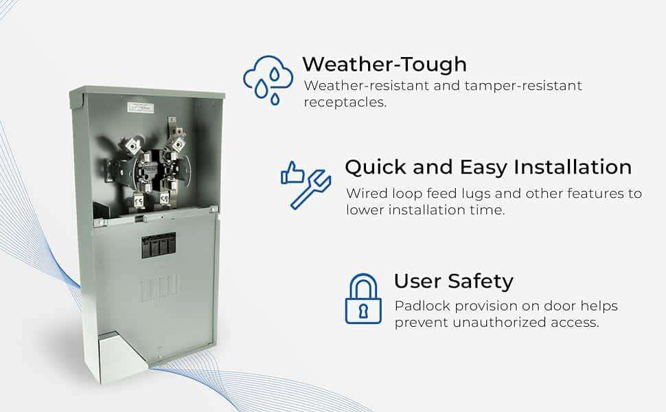 R281CB1 - 200 AMP Metered Service Entrance - Ringless - Surface Mount Box - Outdoorsiness
